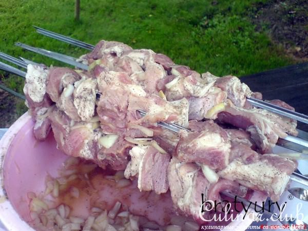Шашлык дачный с еловыми ветками