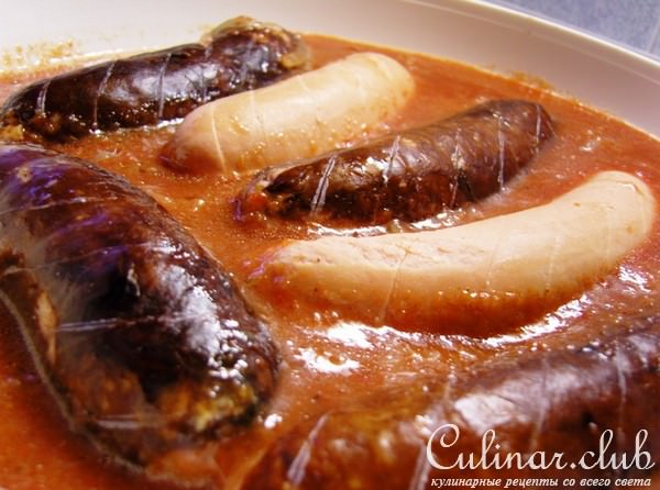 Сардельки в черном пиве